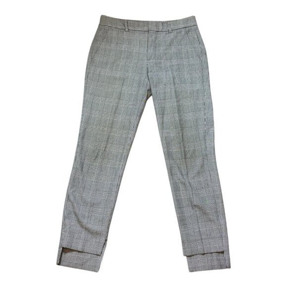Zara Grey Plaid High Low Hem Dress Trouser Pants Size 4 Office Careerwear Work - Picture 2 of 7